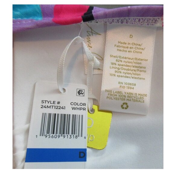 Anne Cole Women's Marilyn Halter Bikini Top Swimsuit, Floral Multi, Size D-Cup - Picture 3 of 3